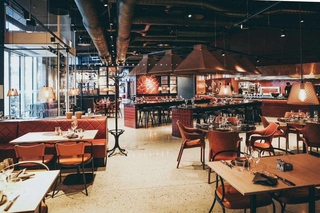 Contemporary grill restaurant interior